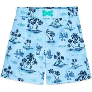 Disney boys stitch 3-pocket liner swimwear trunks island vacation Sz 2